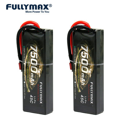 de Batterijen van 45C 7500mAh 7.4V 2S Lipo voor Modelaircraft rc model-Boten