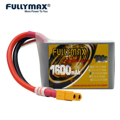 Fullymax 4s 1600mah 30c 14.8v 100c vliegtuig Rc lithium-polymeer quadcopter batterij
