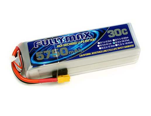 De batterij van het de Batterijpak 30C 5750mAh 5S 18.5V van FULLYMAX LiPo met XT60-schakelaar voor de situatie-Vleugel van RC Heli vliegtuigenrc vliegtuigen