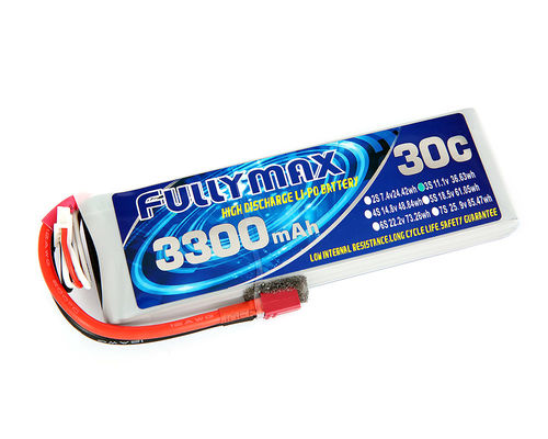 De Batterijpak 30C 3300mAh 3S 11.1V van FULLYMAX LiPo met t-Stop voor RC-de helikopters van de bootvliegtuigen van de auto'svrachtwagen