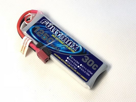 T stopt de Batterijpak 30C 1250mAh 7.4V van 2S LiPo voor RC-de Vrachtwagen Heli Airplane van de Autoboot
